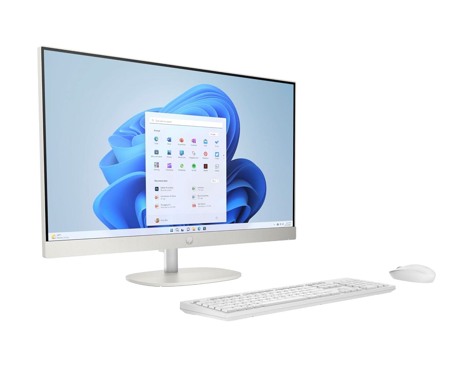 HP All in One 24, 13th Gen Intel Core i5-1334U, 8GB, 512GB SSD, 24 Inch FHD, Win 11, MS office 2024, Shell White, 24-CR0477IN