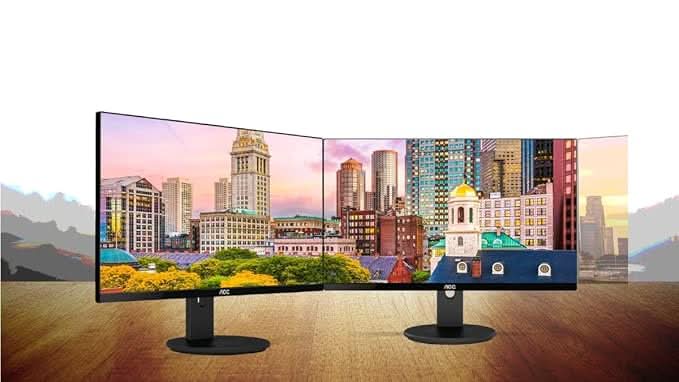 AOC 21.5 IPS Borderless, FHD 1920 x 1080, 100 Hz, 250 cd/mΒ², 4MS, VGA x1, HDMI x1.NTSC 77% / sRGB 102% , Black , Flicker Free , Low Blue Mode, Multitasking Screen Display, Bottom Connectivity of INPUT.
