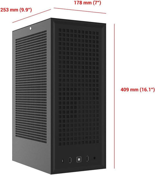 HYTE REVOLT 3 SMALL FORM FACTOR PREMIUM ITX COMPUTER GAMING CASE ONLY, METAL, BLACK CS-HYTE-REVOLT3-B