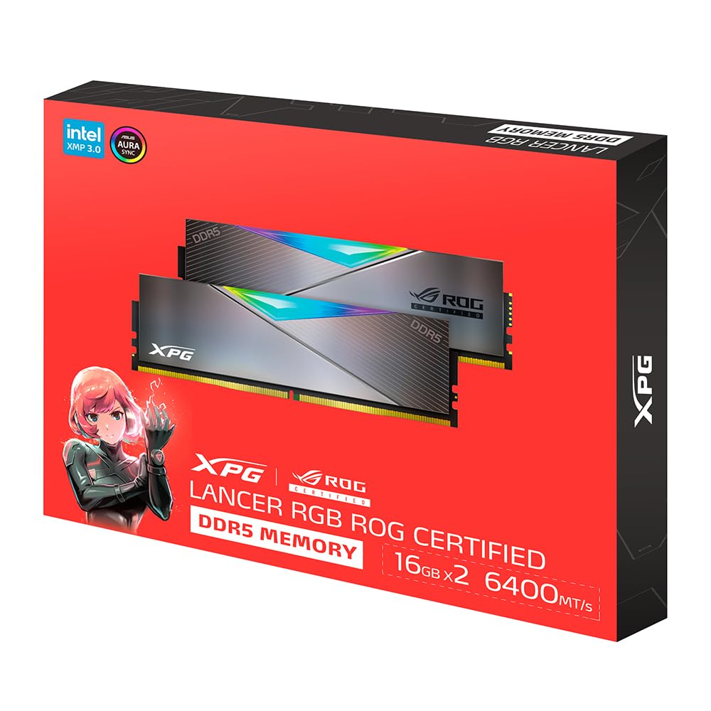 XPG DDR5 32GB (16X2) 6600 MHZ LANCER RGB ROG WITH RGB