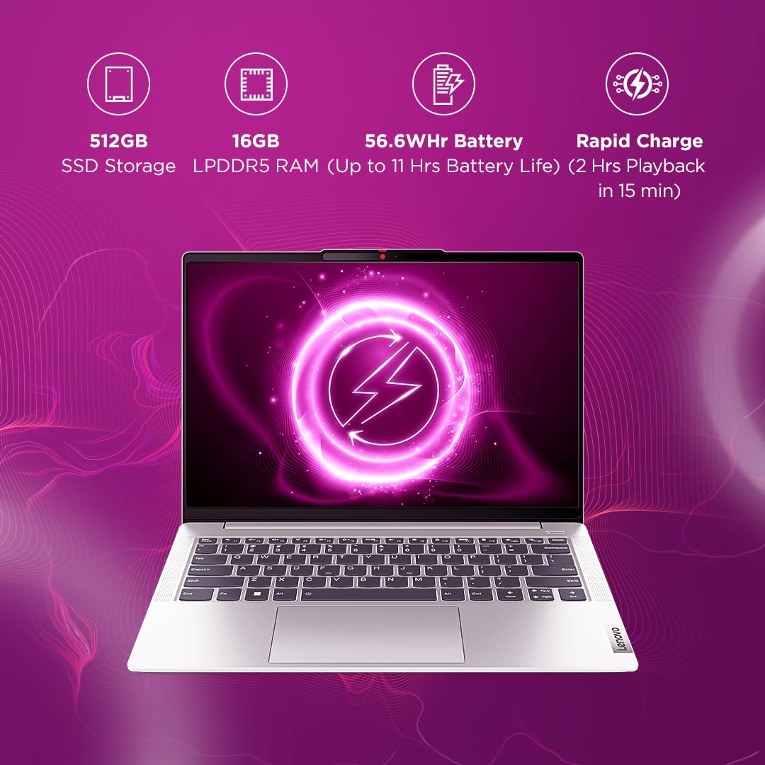 LENOVO IDEAPAD SLIM 5 AMD RYZEN 5 7530U 14 INCH (35.5CM) WUXGA OLED LAPTOP (16GB/1TB SSD/WIN 11/OFFICE 2021/BACKLIT KB/FHD CAMERA/ALEXA/3 MONTH GAME PASS/ARCTIC GREY/1.46KG), 82XE007DIN