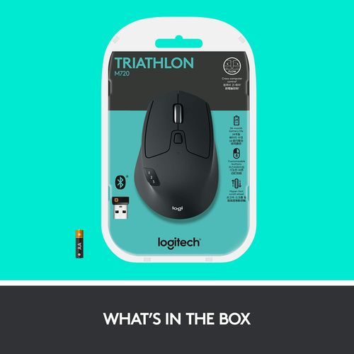 LOGITECH M720 Triathlon Wireless Ergonomic Gaming Mouse ( 910-004792 ) ( 1000DPI / 8 Macro Button ) ( Grey )