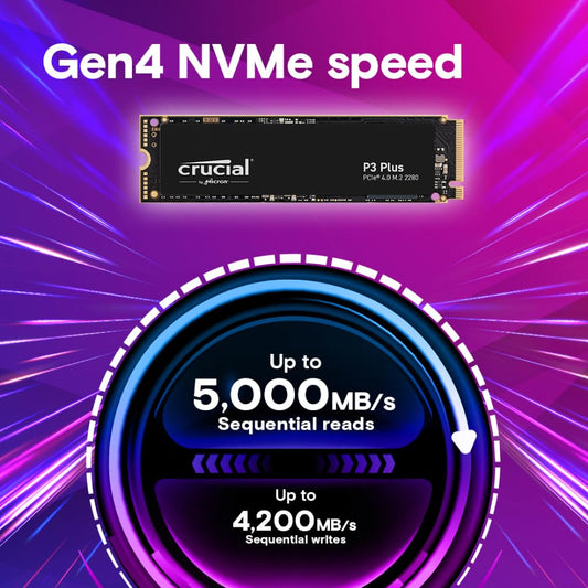 CRUCIAL P3 PLUS 1TB M.2 NVME PCIE GEN 4.0 INTERNAL SSD (CT1000P3PSSD8)