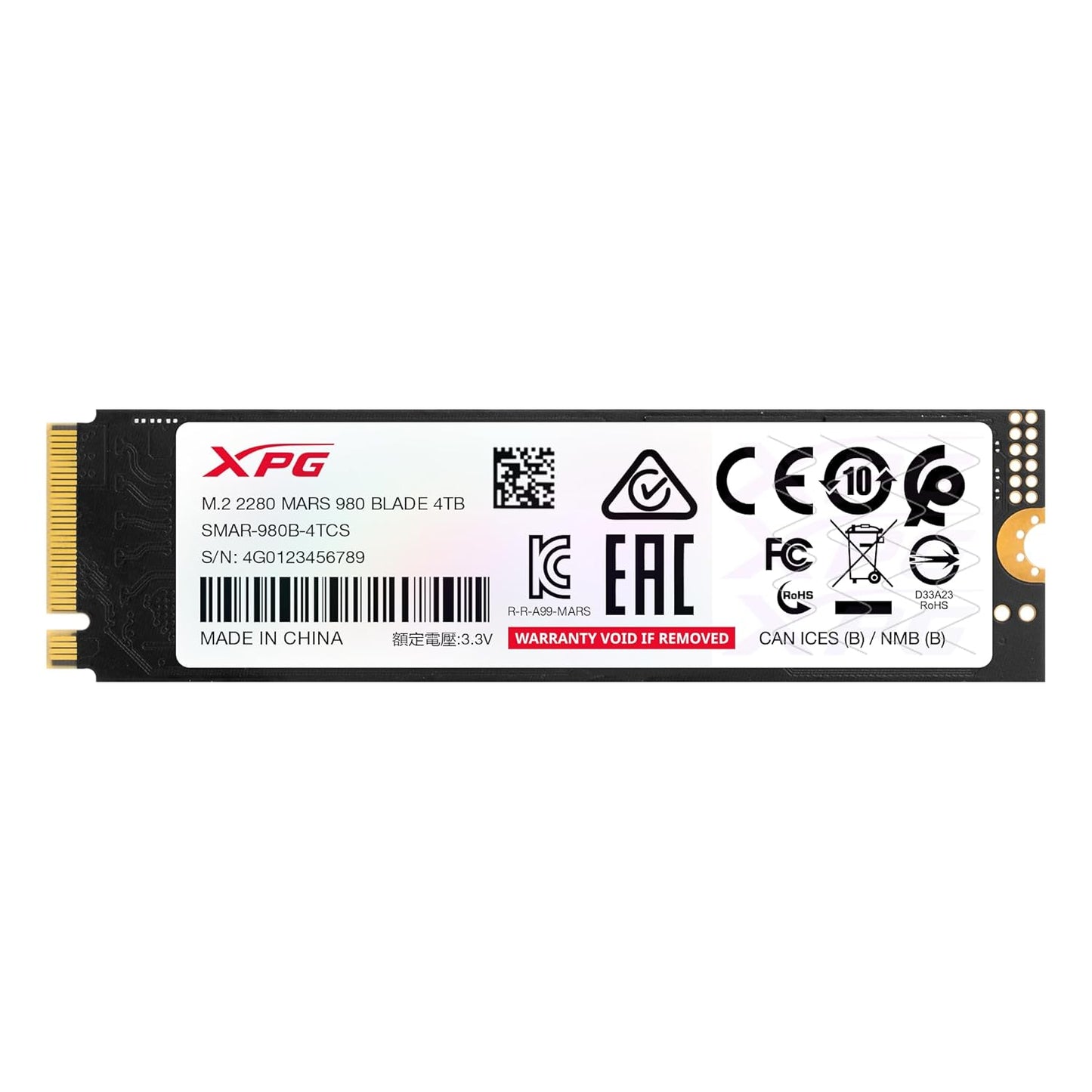ADATA XPG Mars 980 Blade 1TB PCIe Gen5 x4 Up to 14000MB/s 3D NAND M.2 2280 Solid State Drive (SMAR-980B-1TCS)