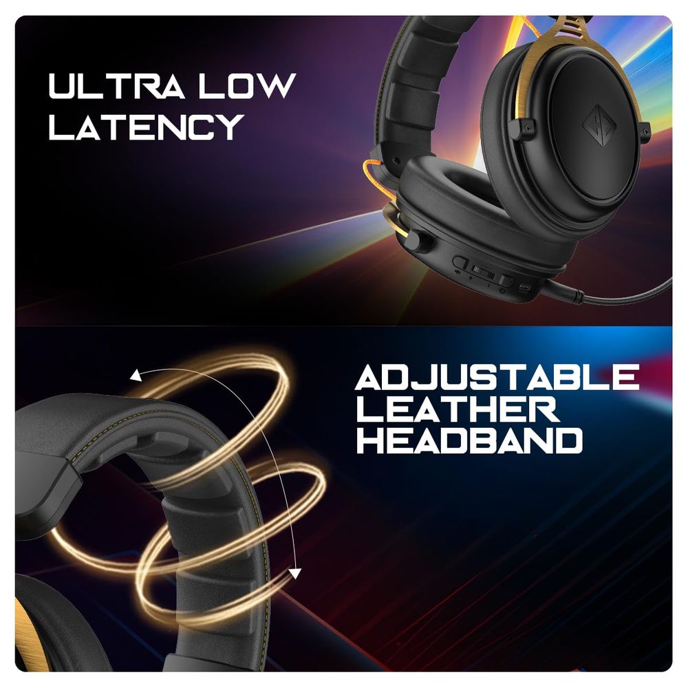 COSMIC BYTE Hades 2.4GHz Wireless+Bluetooth 7.1 Surround Gaming Headphone With Mic ( Black ) ( PC/P5/XBox )