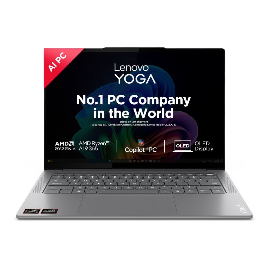LENOVO YOGA PRO 7 RYZEN AI 9 365 (32GB RAM/1TB SSD/COPILOT+PC/14.5 INCH(36.8CM)/2.8K WQXGA+OLED/120HZ/WINDOWS11/OFFICE HOME 2024/GREY/1.54KG), 83HN0027IN AI LAPTOP