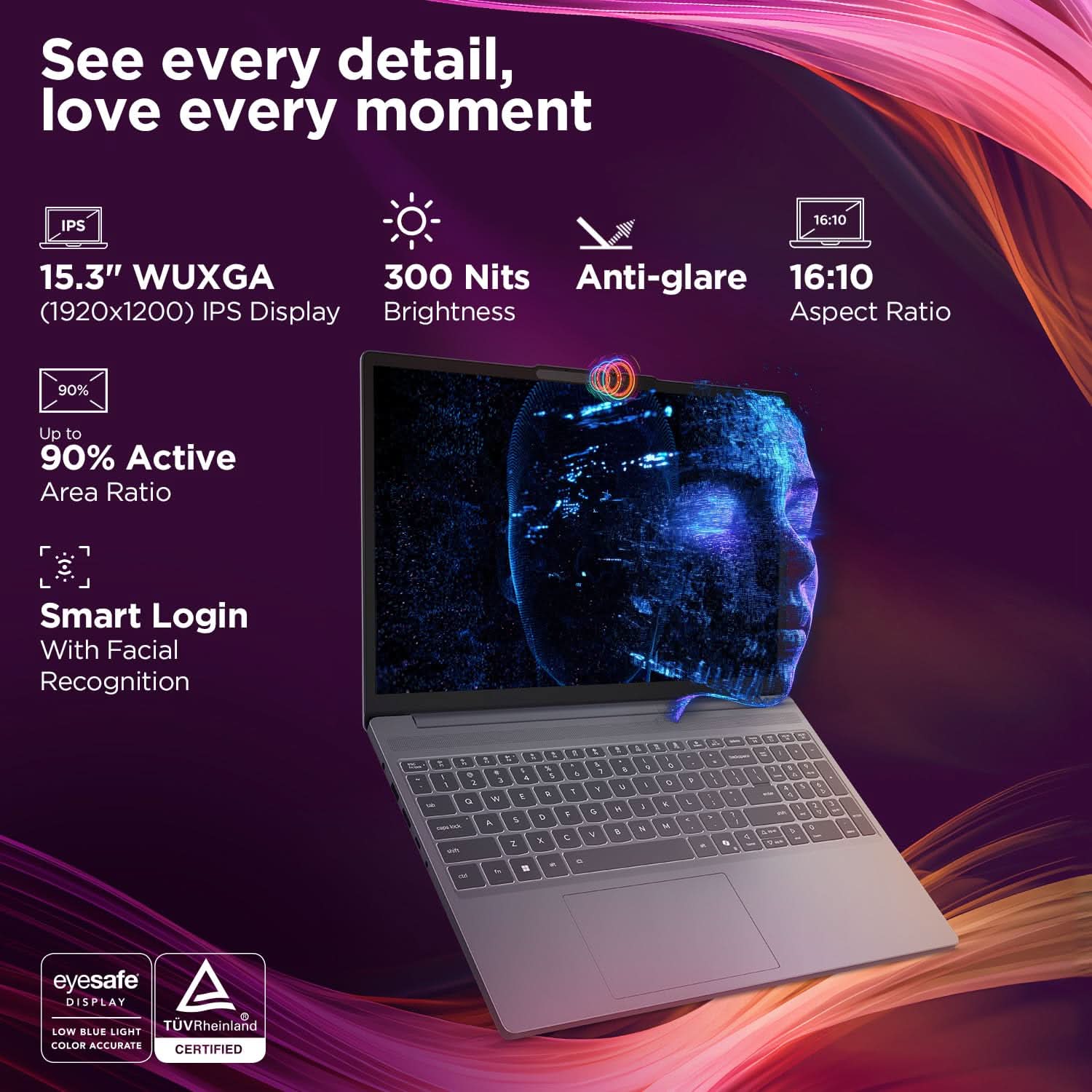 Lenovo IdeaPad Slim 3 AMD Ryzen 7 8840HS, 16GB, 512GB SSD, Integrated AMD Radeon 780M Graphics, 15.3 Inch WUXGA IPS, Win 11, MS Office 2024, Luna Grey, 83KA0048IN
