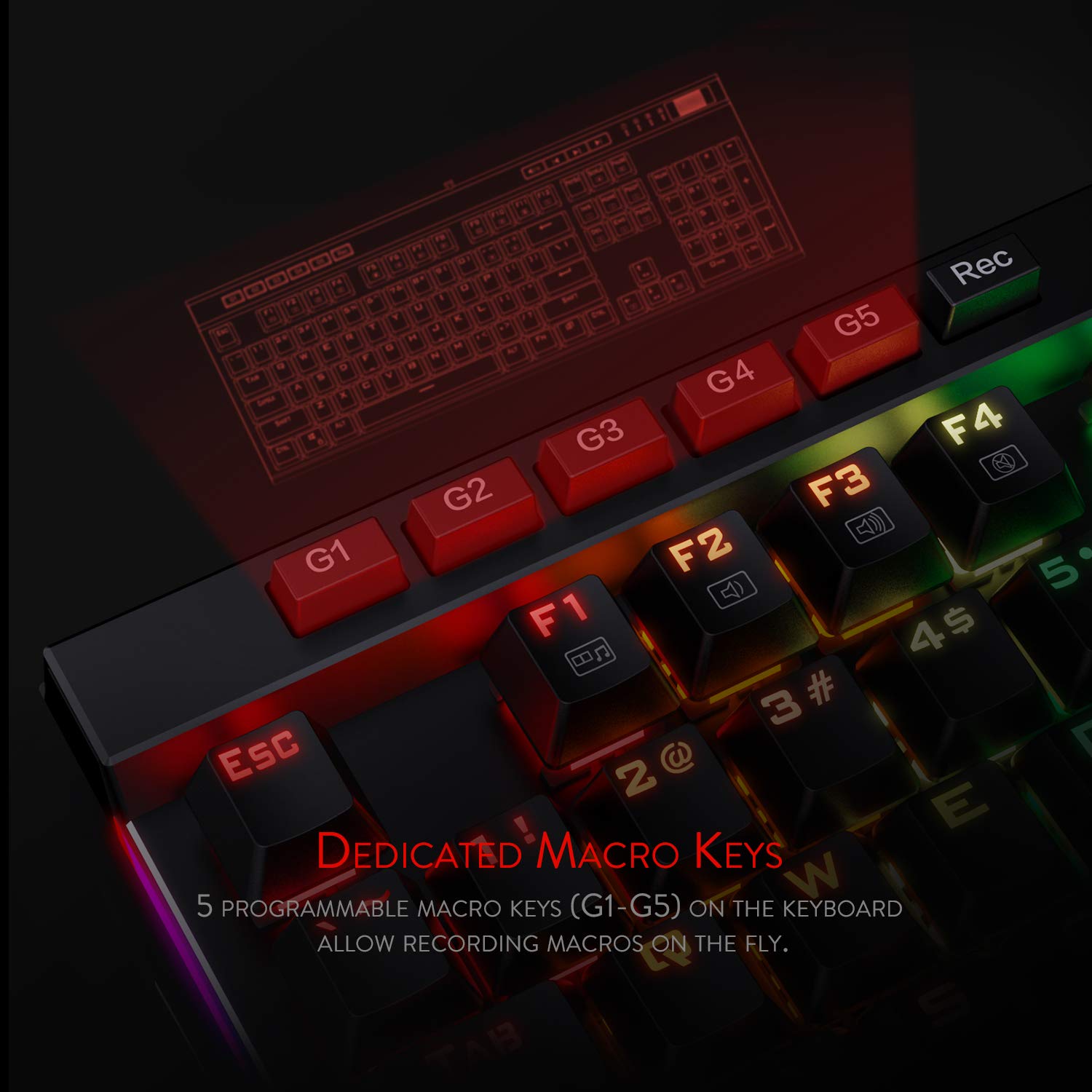 REDRAGON K580 VATA (BLUE SWITCHES) USB GAMING RGB KEYBOARD