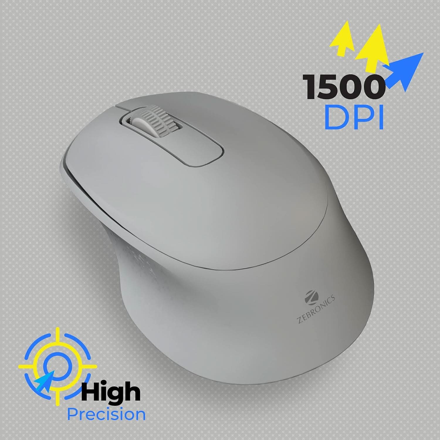 Zebronics Zeb-AKO Wireless Mouse (Grey)