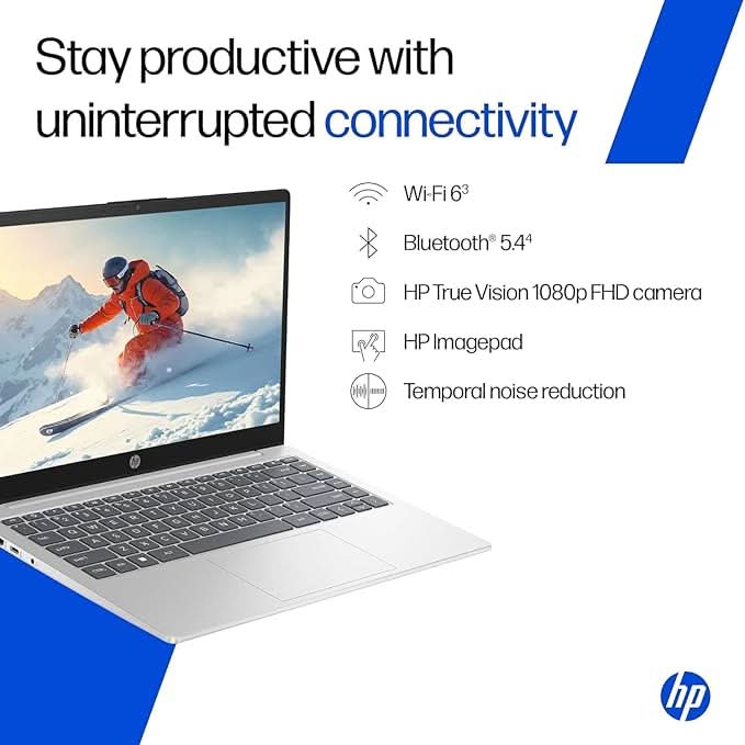 HP 14, Intel Core Ultra 7 155H (24GB DDR5, 1TB SSD), Micro-Edge, Anti-Glare, FHD, 14''/35.6cm, Win11, M365 Office24, Silver, 1.4kg, ep1181TU, FHD Camera, Backlit Laptop