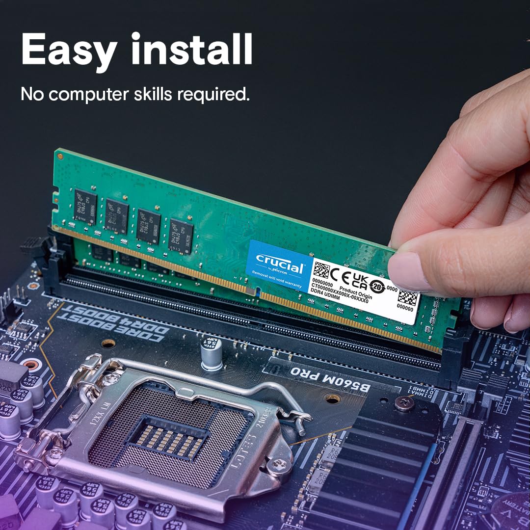 CRUCIAL 32GB KIT (2X16GB) DDR4-3200 UDIMM CL22 DESKTOP RAM CT2K16G4DFRA32A