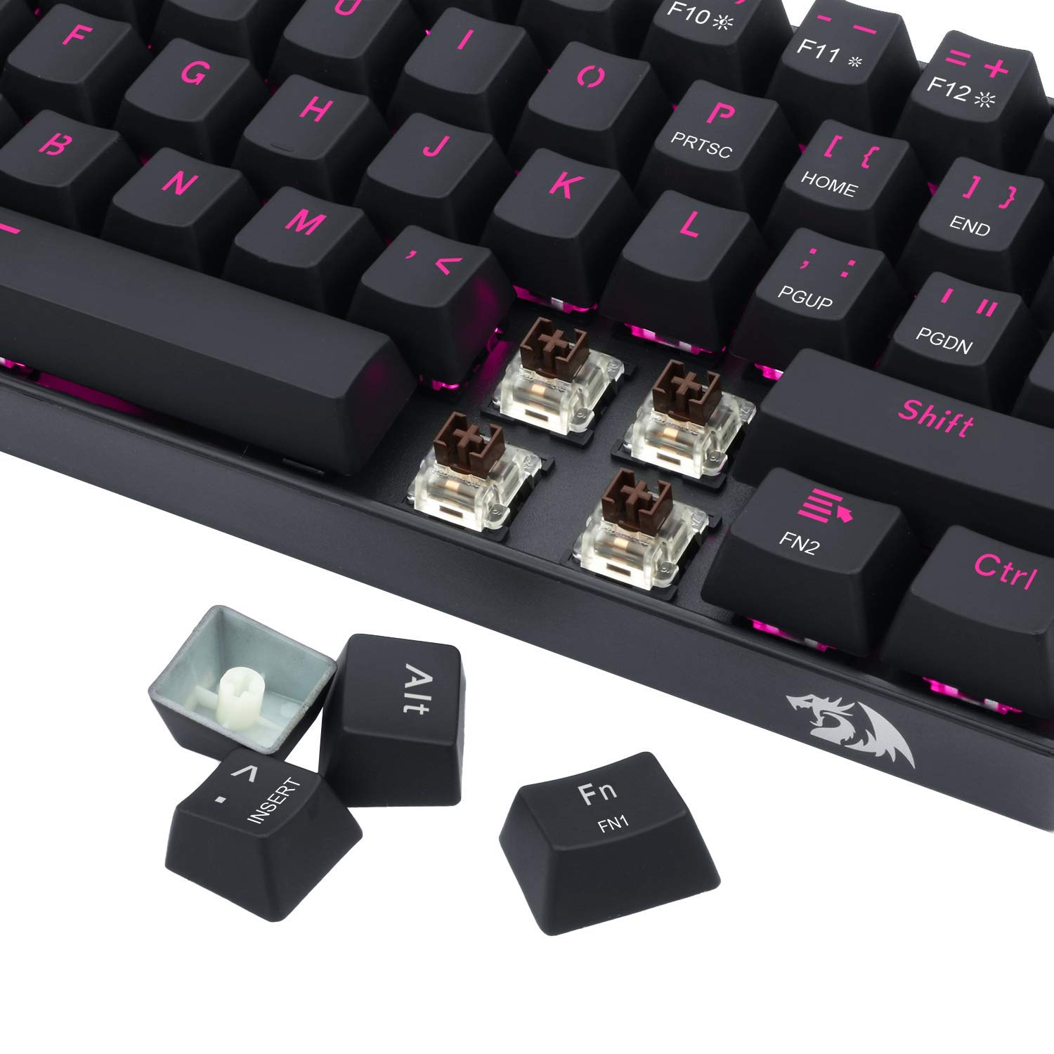 REDRAGON K630 PINK LED DRAGON BORN (BROWN SWITCH) KEYBOARD BLACK
