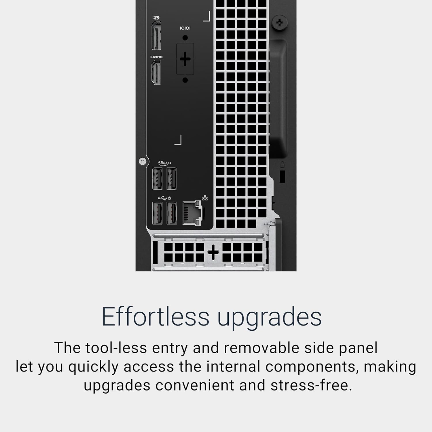 Dell Slim Desktop ECS1250 - Intel Core i3 14100 Processor, 8GB DDR5 RAM, 512GB SSD, WiFi 6, Intel UHD Graphics 730, Windows 11 Home, Onsite Service - Black