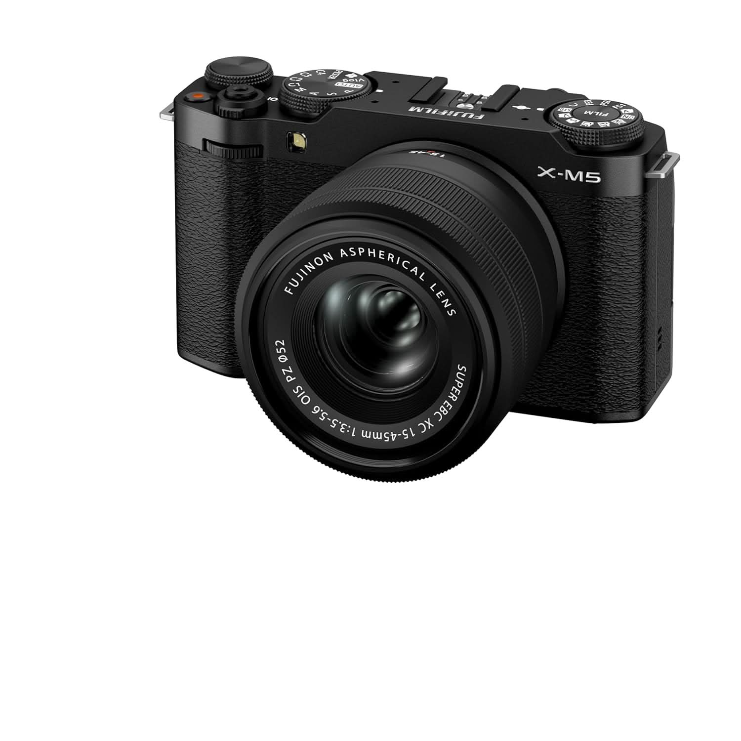 FUJIFILM X-M5 26.1MP APS-C X-TRANS CMOS 4 WITH 15-45 F/3.5-5.6 LENS|RETRO STYLE MIRRORLESS COMPACT TRAVEL CAMERA|6.2K VLOGGING|HIGH SPEED RECORDING FHD 240FPS|ADVANCE AF FOR STREET/LIFESTYLE - BLACK