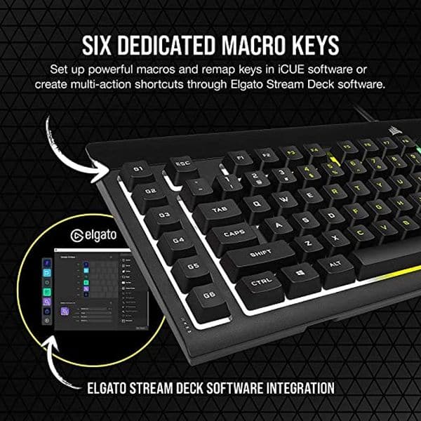 CORSAIR K55 Pro Full Size Membrane Wired Gaming Keyboard ( Black )