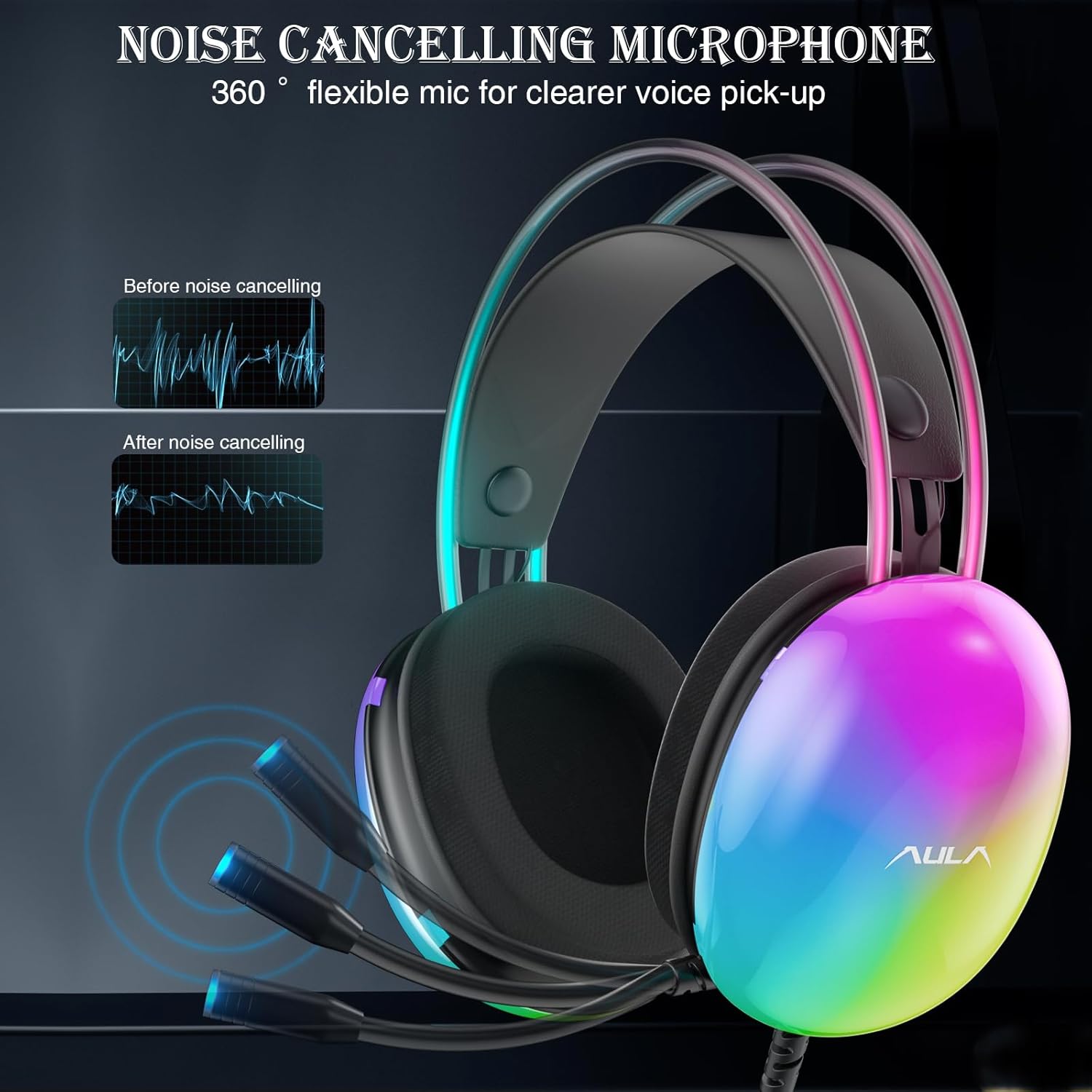 AULA S505 BLACK GAMING HEADSET BLACK