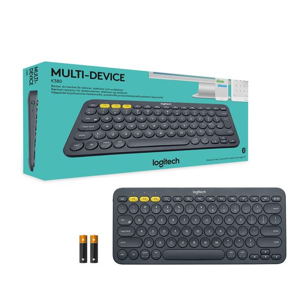 LOGITECH K380 60% Membrane Wireless Gaming Keyboard ( Dark Grey )