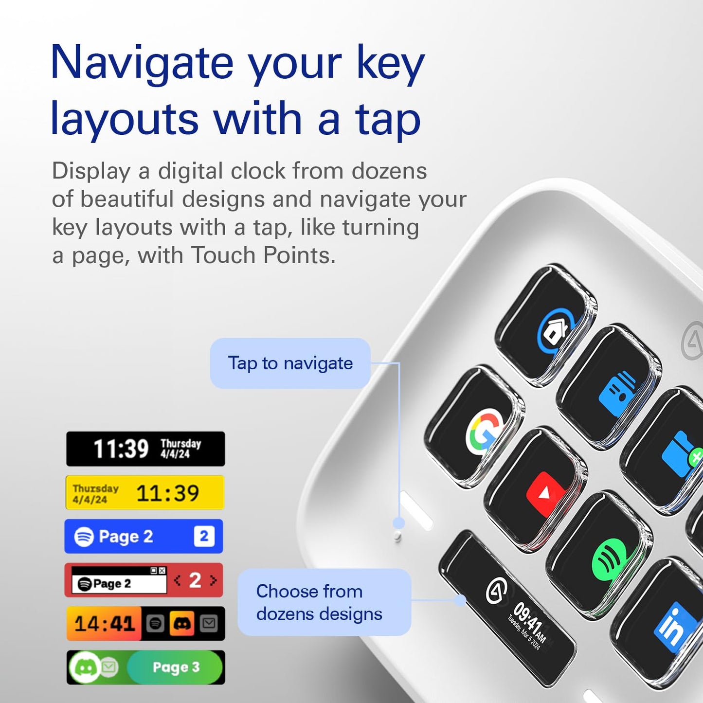 ELGATO STREAM DECK NEO USB PRODUCTIVITY CONTROLLER, 8 CUSTOMIZABLE KEYS 10GBJ9901 WHITE