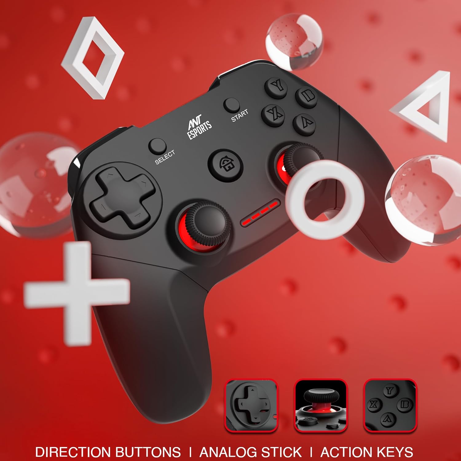 ANT ESPORTS GP300 PRO V2 WIRELESS GAME PAD - BLACK (ETA-SD-20190702423)
