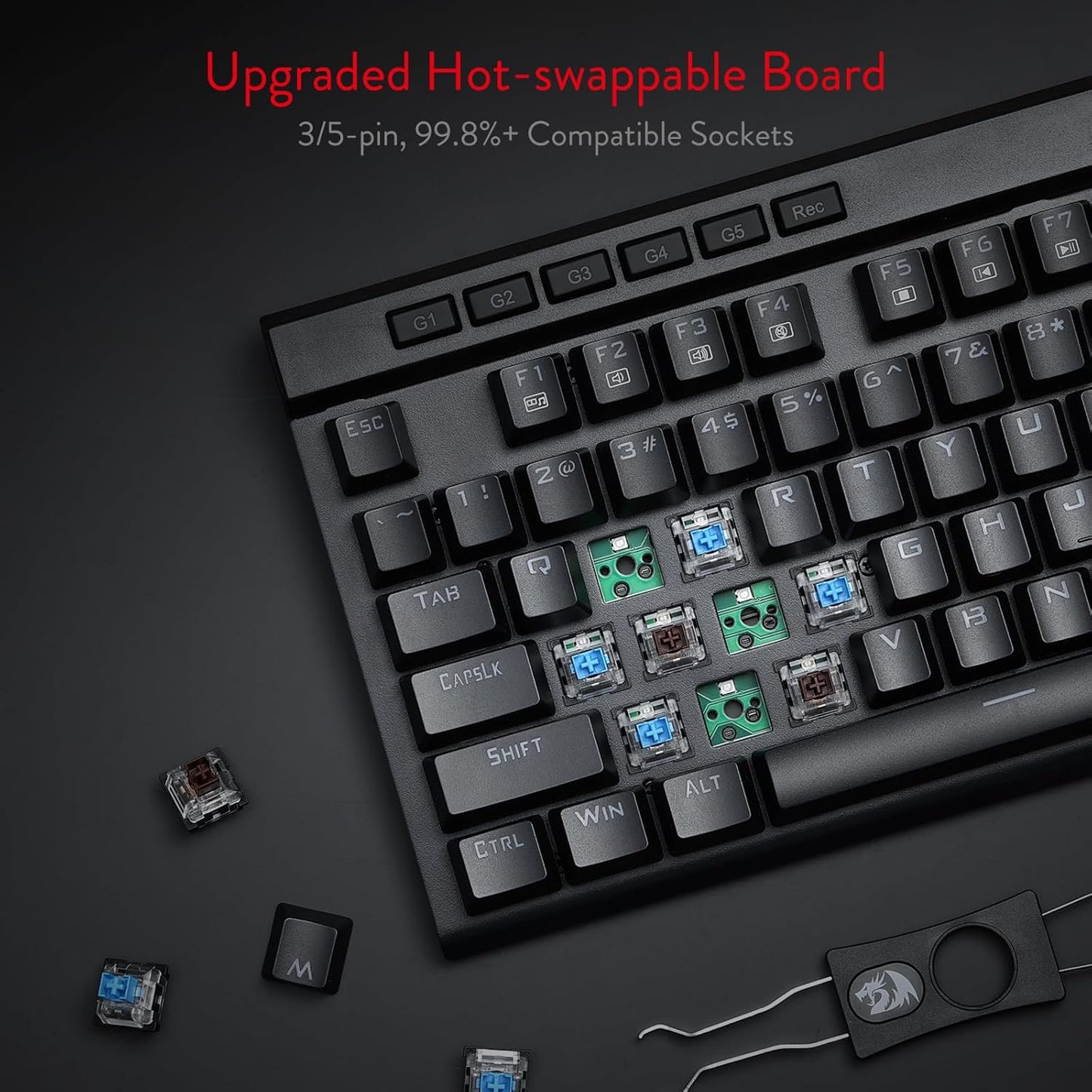 REDRAGON K580 VATA (BLUE SWITCHES) USB GAMING RGB KEYBOARD