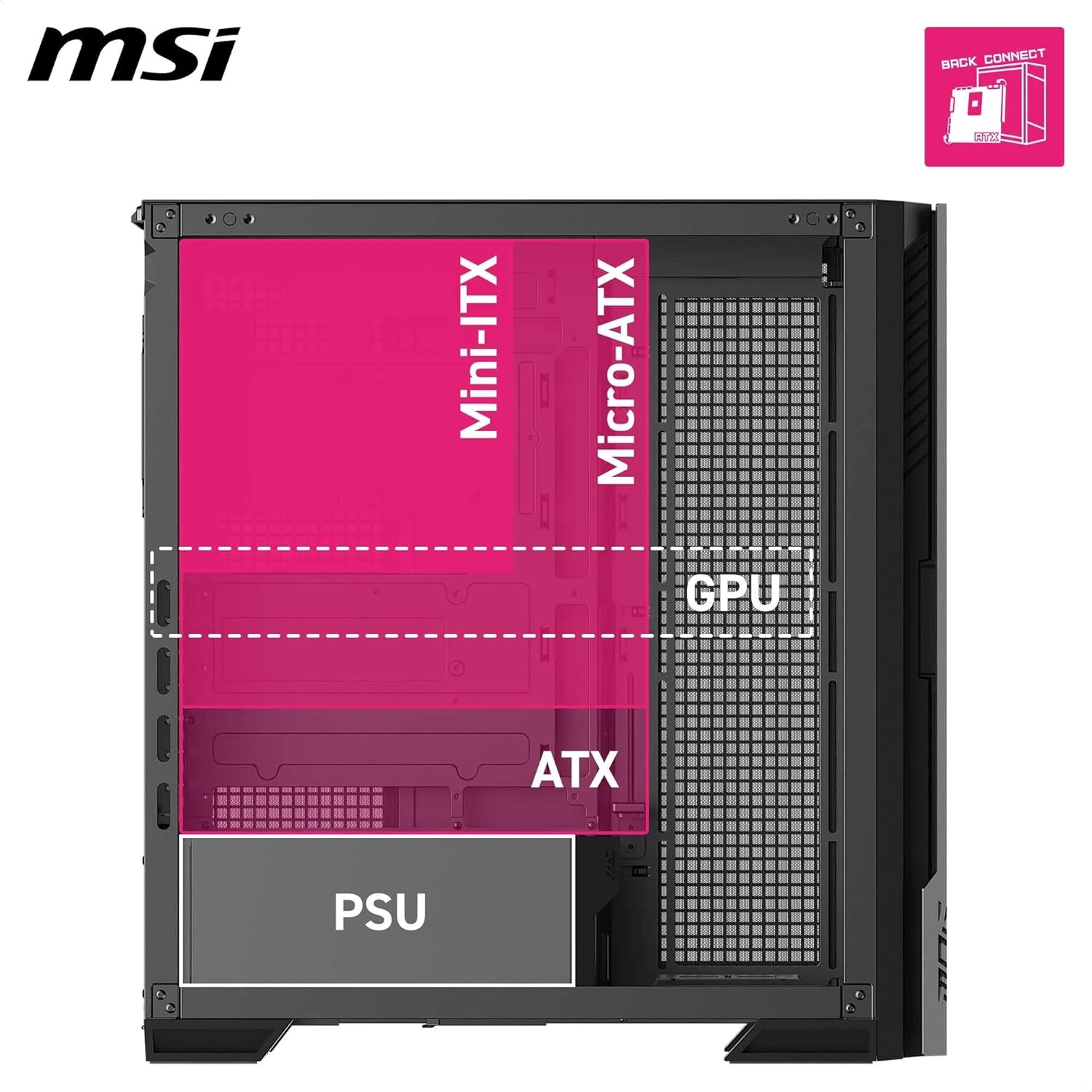 MSI MPG VELOX 300R AIRFLOW PZ MID TOWER GAMING PC CASE - BLACK
