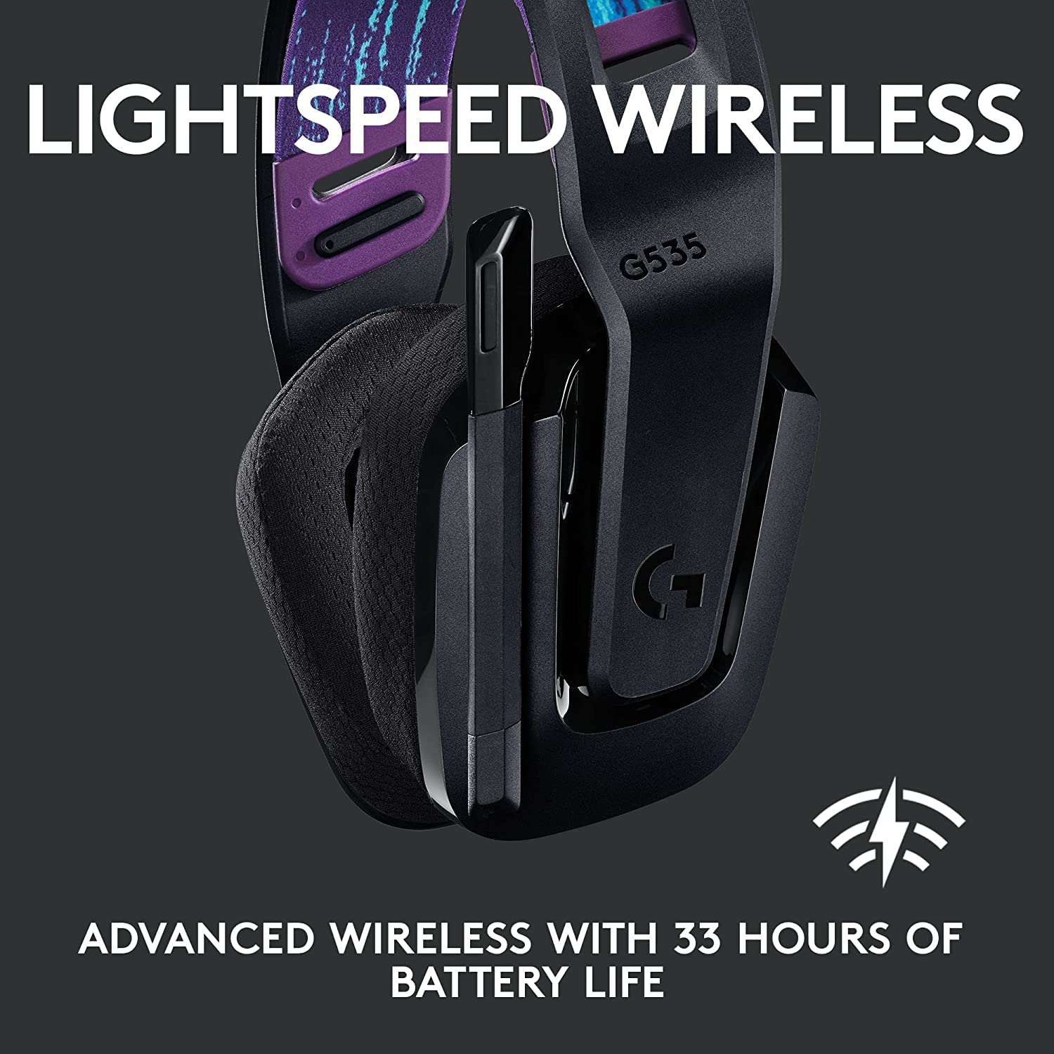 LOGITECH G535 Lightspeed Wireless Stereo Gaming Headphone ( Black ) ( PC / Mobile / Mac )