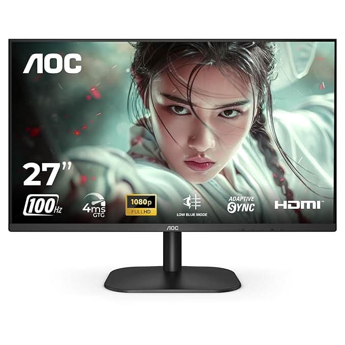 AOC 27 IPS Borderless, FHD 1920 x 1080, 100 Hz, 250 cd/mΒ², 4 MS, HDMI 1.4 x 2, NTSC 83% / sRGB 102% / Adaptive Sync/ Flicker Free / Low Blue Mode