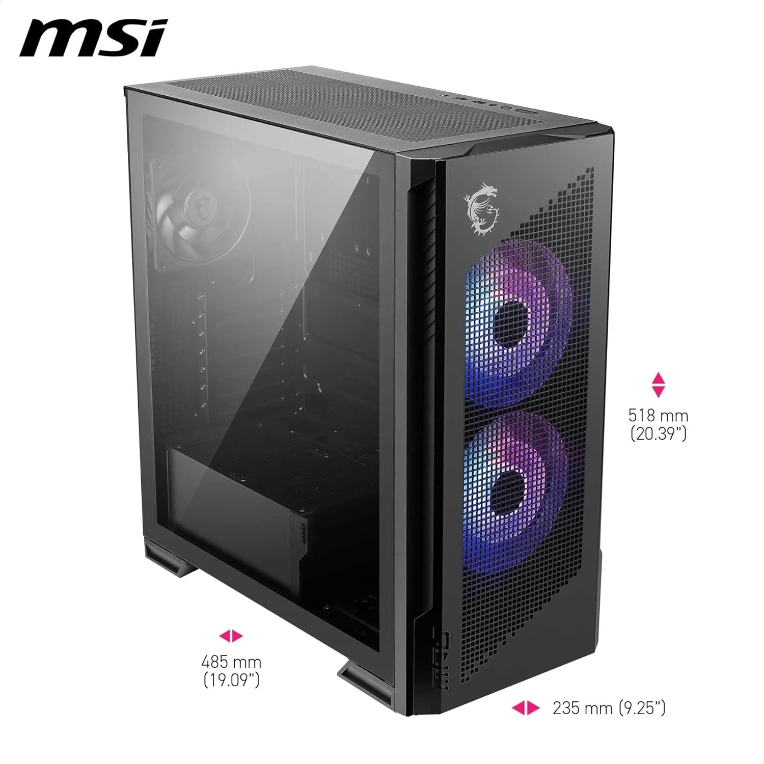 MSI MPG VELOX 300R AIRFLOW PZ MID TOWER GAMING PC CASE - BLACK