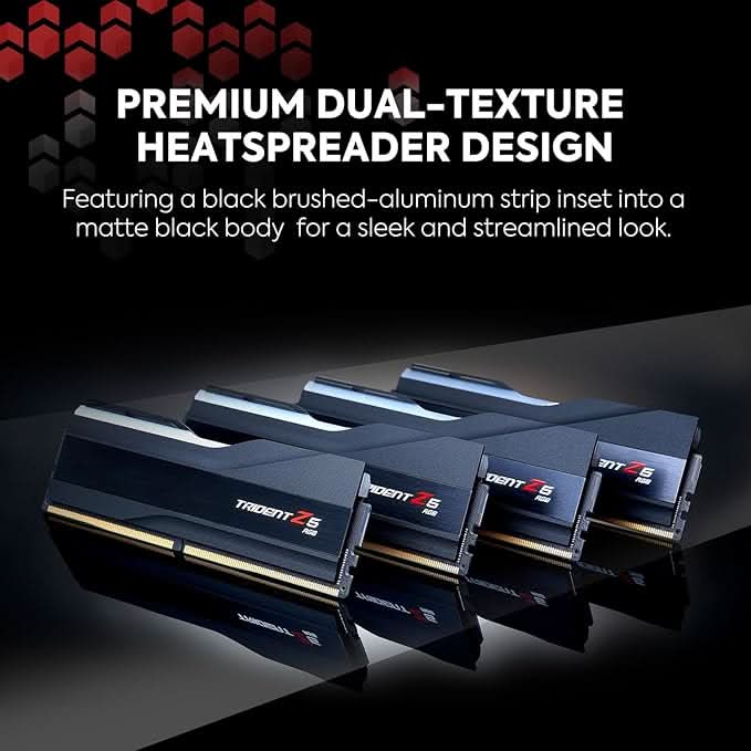G.Skill Trident Z5 RGB (Intel XMP) 32GB (2 x 16GB) DDR5 7600MHz CL36-46-46-121 1.40V Desktop Memory RAM - F5-7600J3646G16GX2-TZ5RK