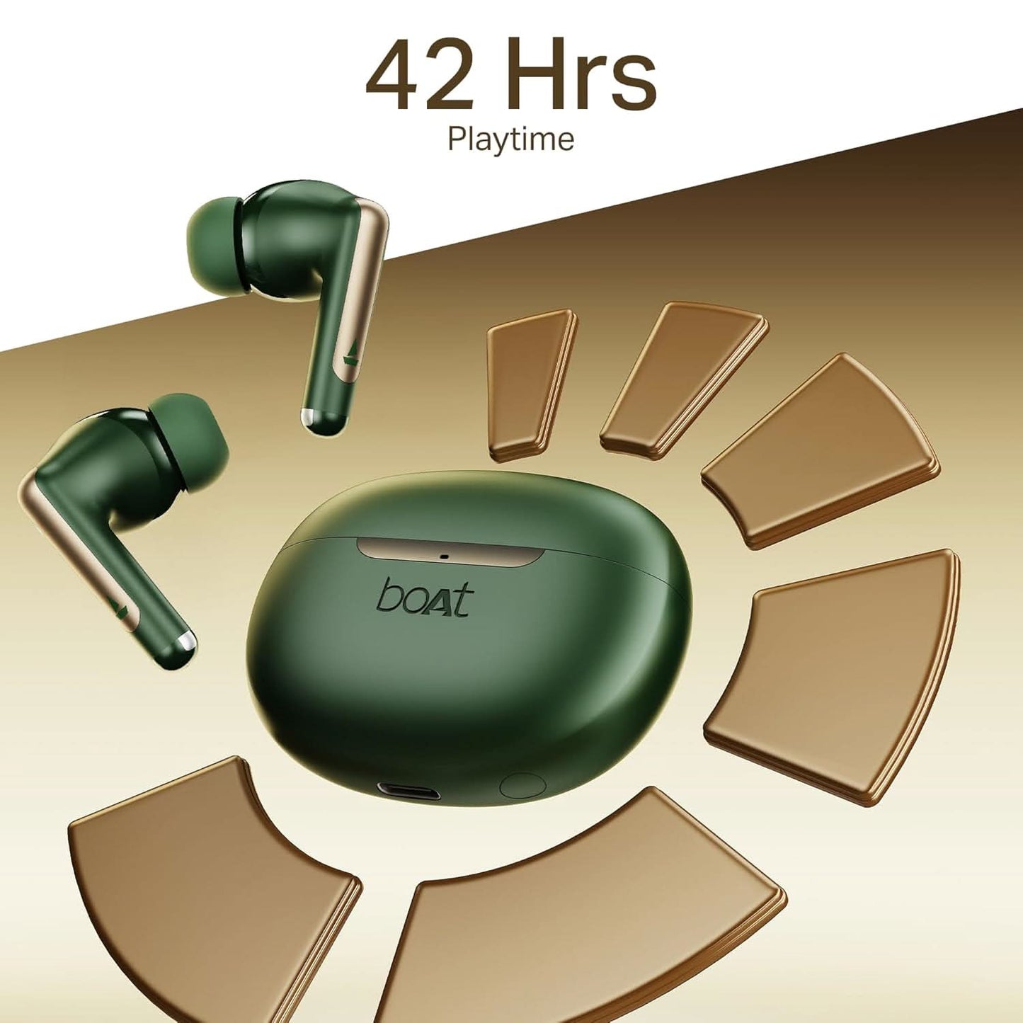 Boat Airdopes 141 Elite ANC TWS Ear Buds Wireless Earphones with mic (Green)