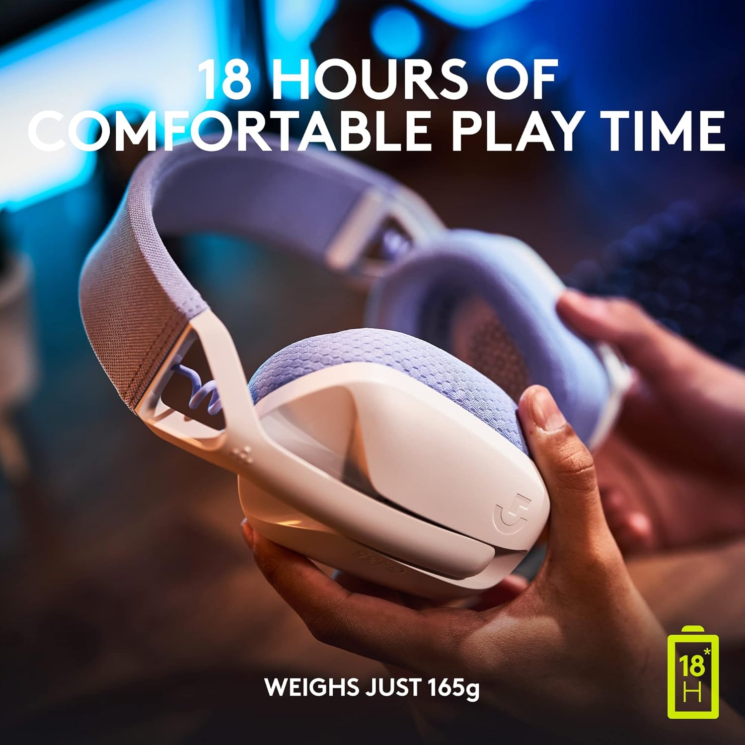 LOGITECH G435 LIGHTSPEED WIRELESS GAMING HEADSET - WHITE
