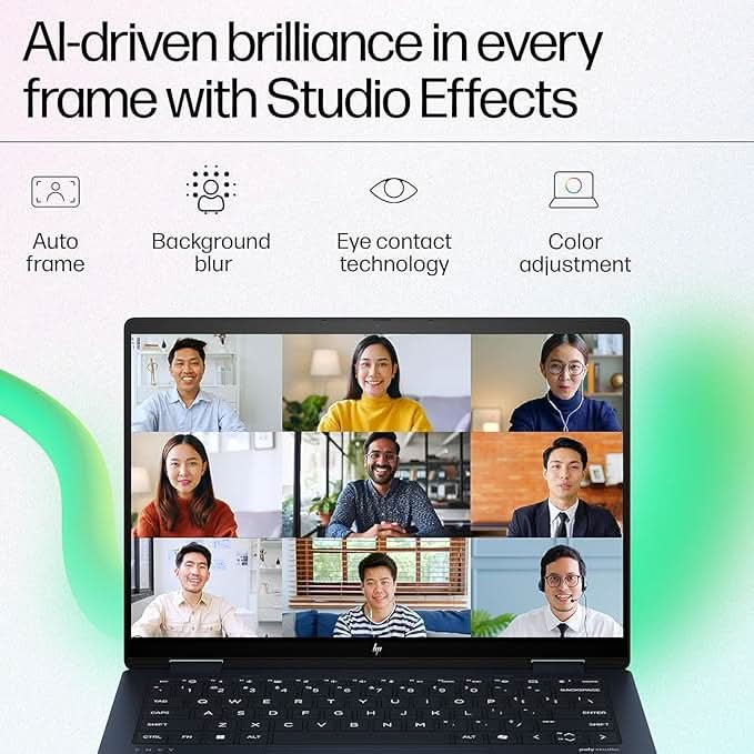 HP Envy x360 AI Laptop, Intel Core Ultra 5 125U, 12 TOPS, 16GB LPDDR5, 512GB SSD, (Win11, Office24, Blue, 1.44 kg) Touchscreen, 3K, OLED, 14-inch (35.6cm), Integrated graphics, 5MP IR camera, fc0178TU