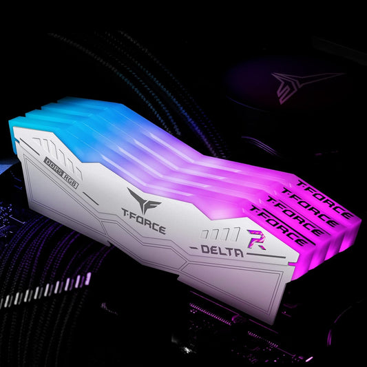 TEAMGROUP T-FORCE DELTA RGB 32GB (16GBX2) DDR5 6400MHZ DESKTOP RAM (WHITE)
