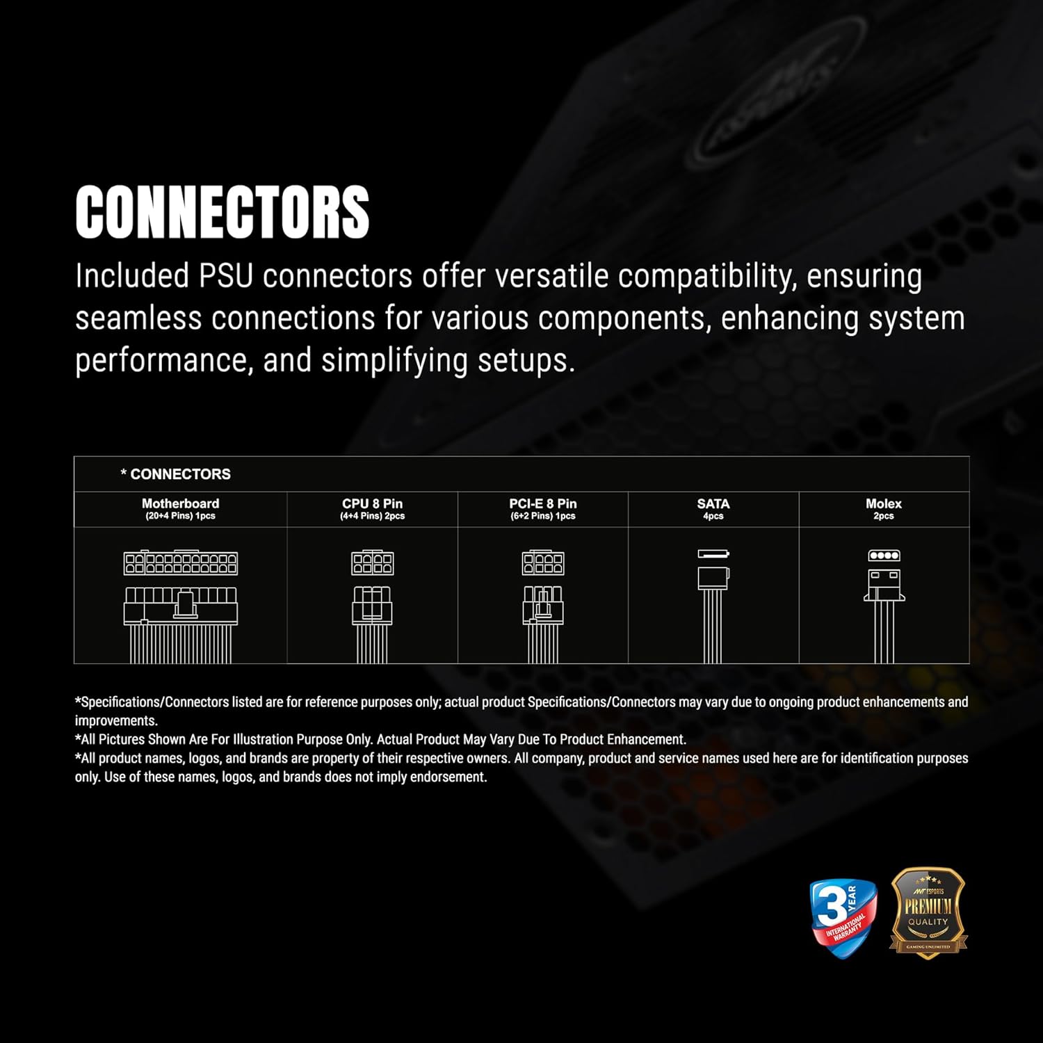 ANT ESPORTS RX650 80 PLUS BRONZE POWER SUPPLY