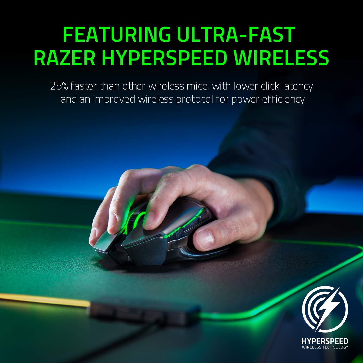 RAZER Basilisk Ultimate Hyperspeeed Wireless Ergonomic Gaming Mouse ( RZ01-03170100-R3A1 ) ( 20000DPI / 11 Macro Button ) ( Black )