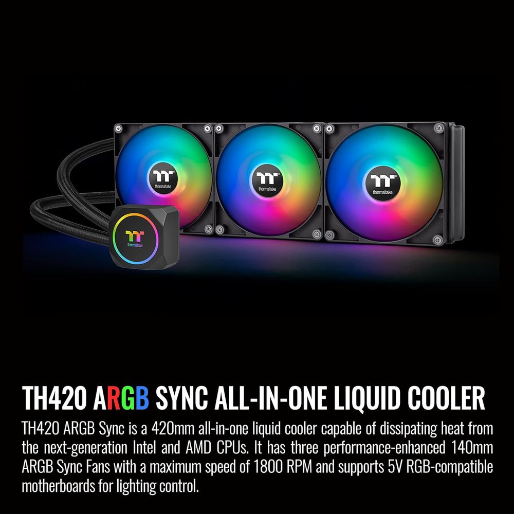 THERMALTAKE TH420 420mm ARGB CPU Liquid Cooler (Black)