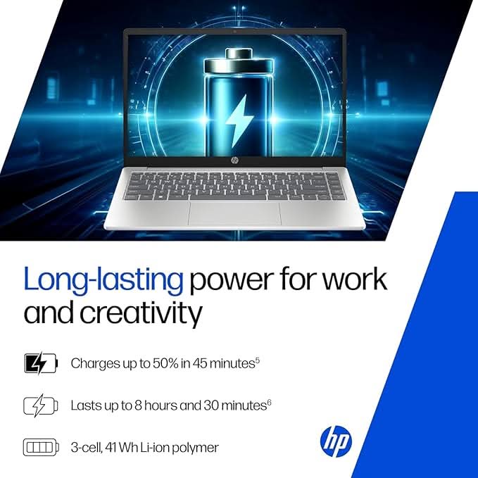 HP 14, Intel Core Ultra 7 155H (24GB DDR5, 1TB SSD), Micro-Edge, Anti-Glare, FHD, 14''/35.6cm, Win11, M365 Office24, Silver, 1.4kg, ep1181TU, FHD Camera, Backlit Laptop