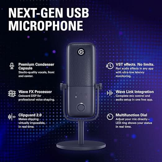 Elgato Wave 3 MK.2 β Premium USB Condenser Microphone for PC and Mac