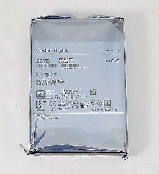 WESTERN DIGITAL ULTRASTAR 22 TB HARD DISK ,0F48155