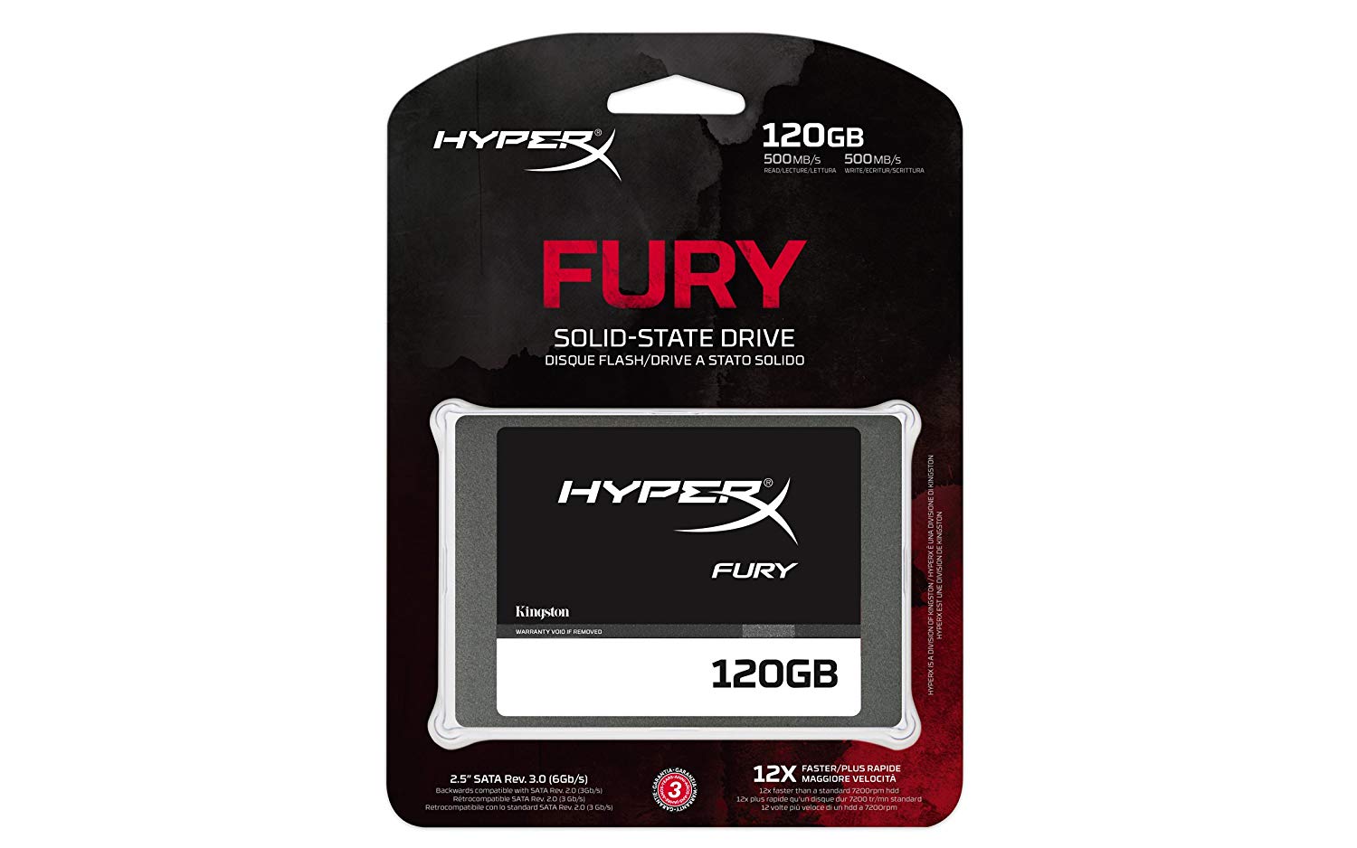 HYPERX Fury 120GB 2.5 SATA SATA 3 Solid State Drive (SSD)