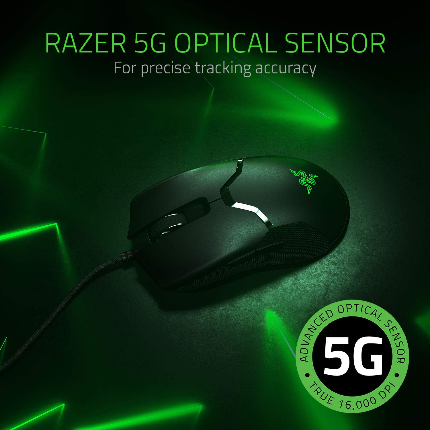RAZER Viper Ultralight Wired Ambidextrous Gaming Mouse ( RZ01-02550100-R3M ) ( 120000DPI / 8 Macro Button ) ( Black )