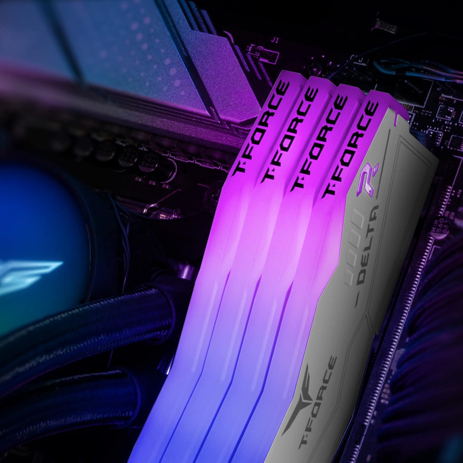 TEAMGROUP T-FORCE DELTA RGB 32GB (16GBX2) DDR5 6400MHZ DESKTOP RAM (WHITE)