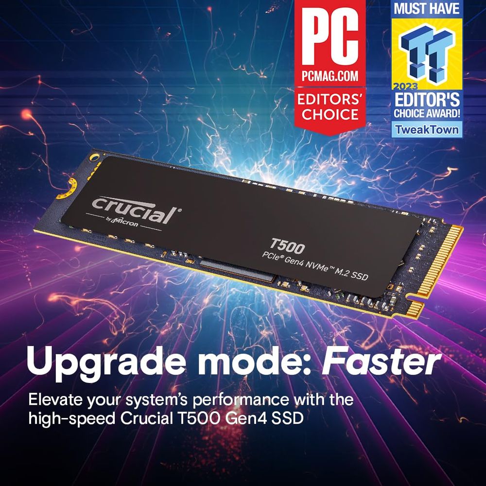 CRUCIAL T500 500GB M.2 NVME Gen4 Solid State Drive ( SSD )