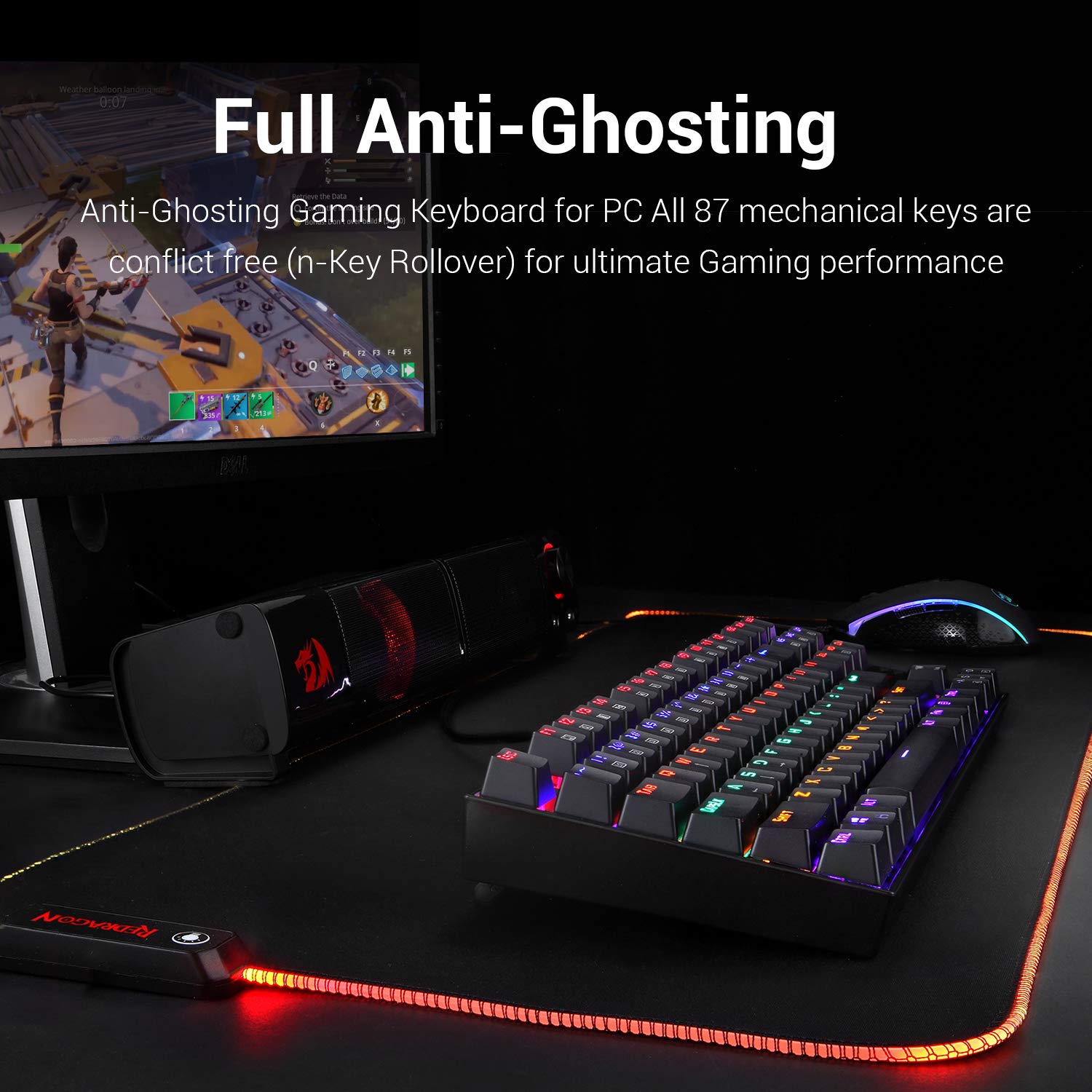 REDRAGON Kumara K552 Rainbow Tenkeyless Mechanical Gaming Keyboard ( Black ) ( Red Switch )