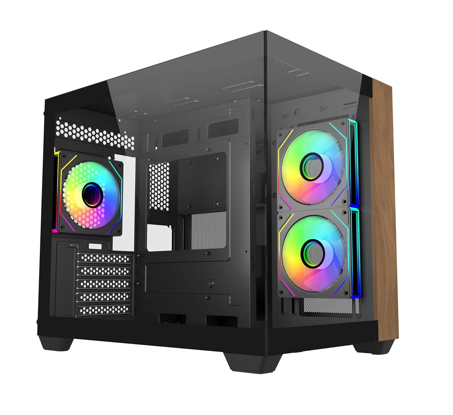 COOLER MASTER ELITE 481 WOOD COMPUTER CASE ARGB BLACK