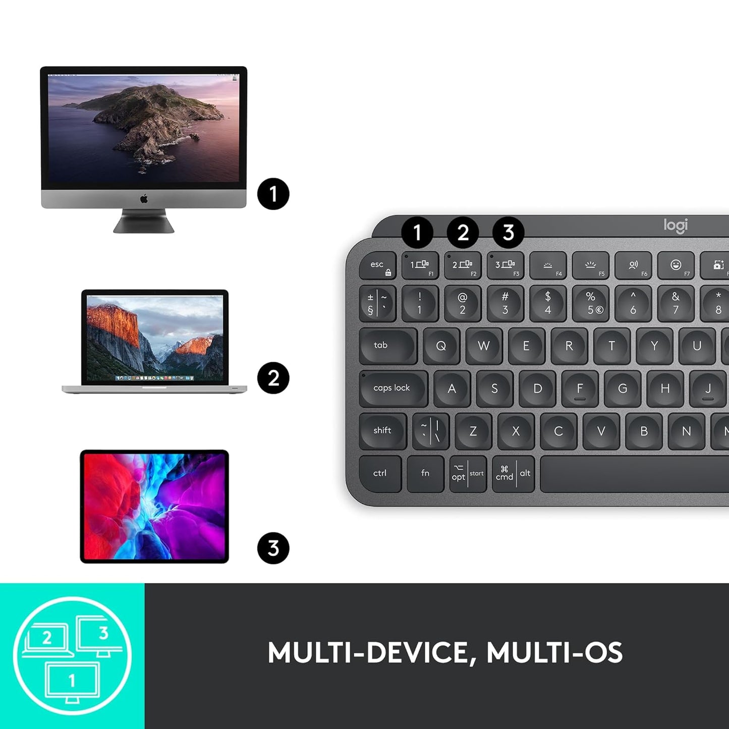 LOGITECH MX KEYS MINI WIRELESS KEYBOARD PALE GRAY