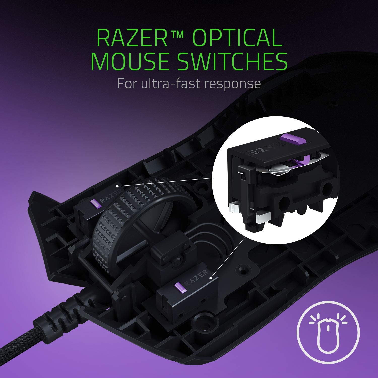 RAZER Viper Ultralight Wired Ambidextrous Gaming Mouse ( RZ01-02550100-R3M ) ( 120000DPI / 8 Macro Button ) ( Black )