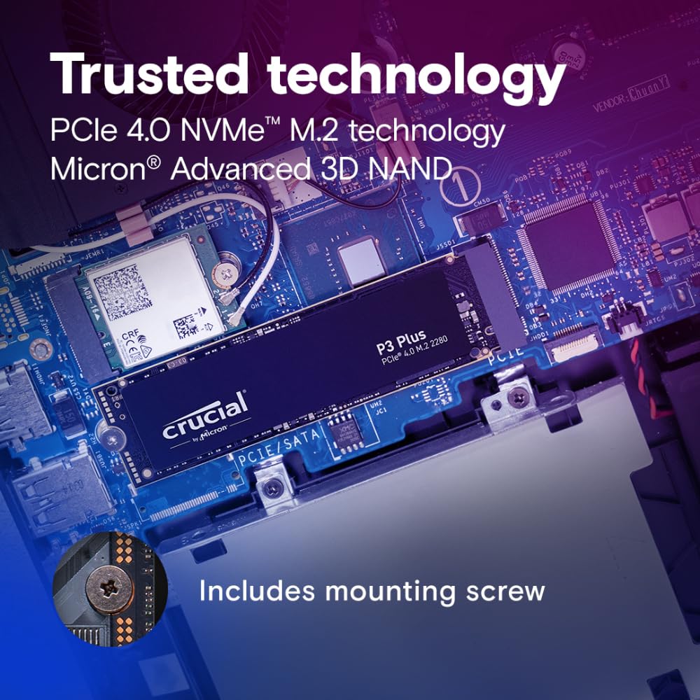CRUCIAL P3 PLUS 1TB M.2 NVME PCIE GEN 4.0 INTERNAL SSD (CT1000P3PSSD8)