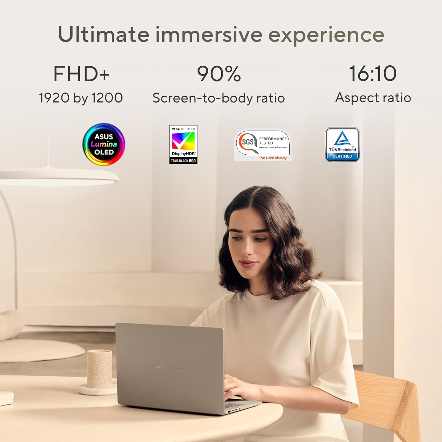 ASUS ZENBOOK A14,SNAPDRAGON X,COPILOT+ AI PC(QUALCOMM ADRENO IGPU/45TOPS/16GB/512GB/FHD+/14"/BACKLIT KEYBOARD/WINDOWS 11/M365 BASIC (1YEAR)*/OFFICE HOME 2024/ZABRISKIE BEIGE/0.98 KG) UX3407QA-QD258WS