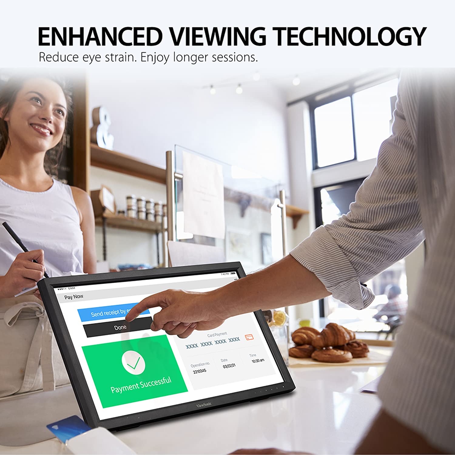 VIEWSONIC TD2223- (22") TOUCH MONITOR 10-POINT TOUCH| 7H HARDNESS | IR TOUCH TECH| 75HZ | DUAL SPEAKER| USB, HDMI, DVI, VGA